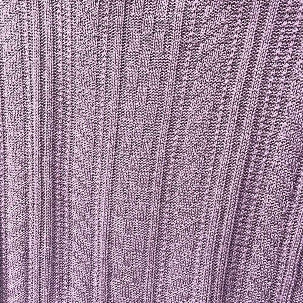 Byline Byer California purple cable knit short sleeve cowl neck sweater L - Picture 6 of 6